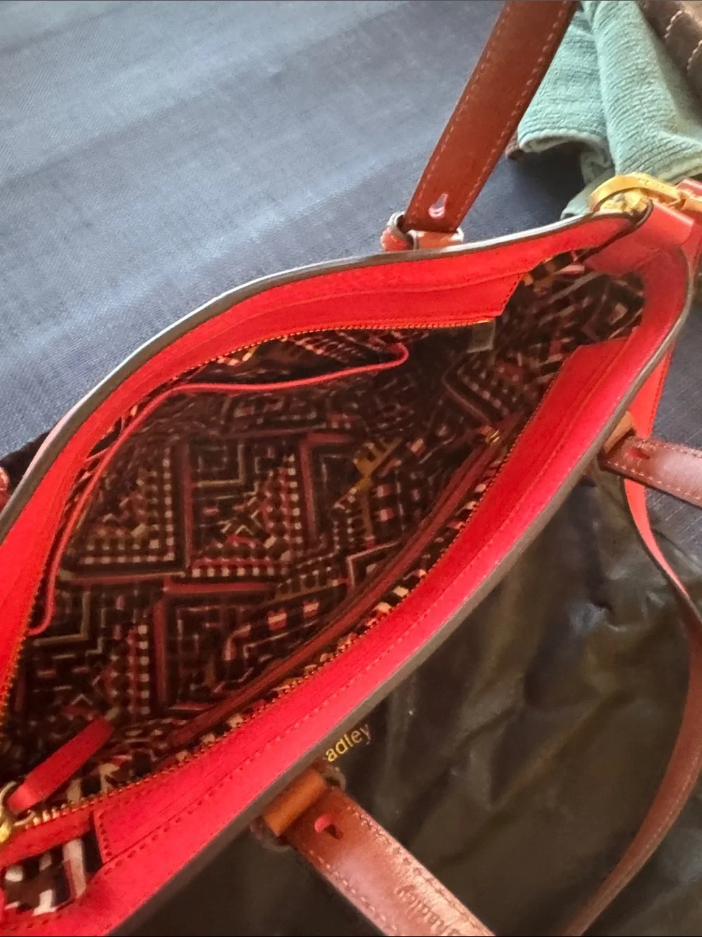 Vera Bradley Coral Leather Tote Bag